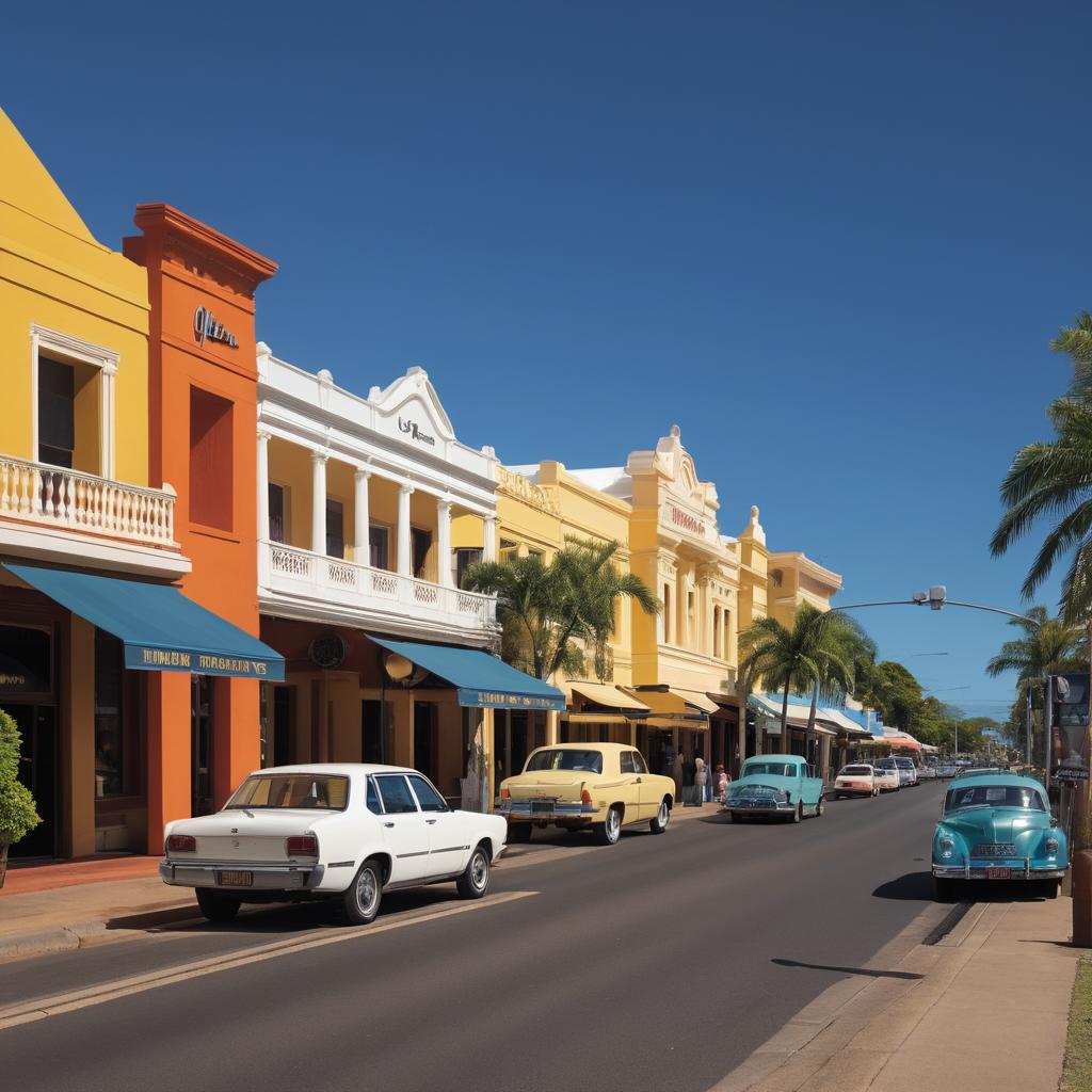 In this bustling Townsville street scene, Hotel Allen and Park Regis Ancorage stand out as top-rated accommodations, with busy travelers entering and exiting while consulting glowing user reviews on their phones.